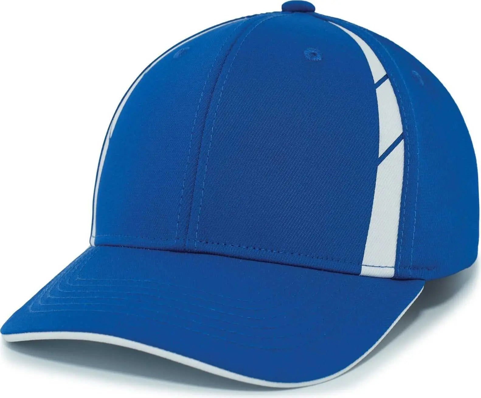 Pacific Headwear P303 Coolcore Sideline Snapback Cap - Royal White