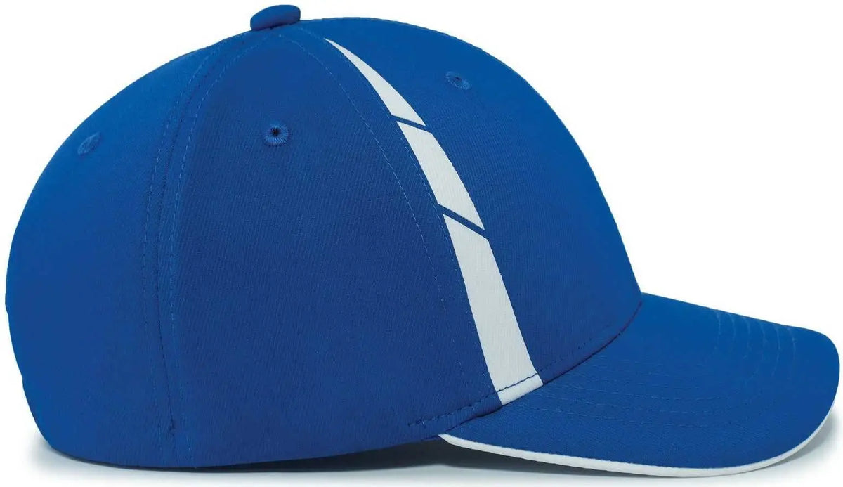 Pacific Headwear P303 Coolcore Sideline Snapback Cap - Royal White
