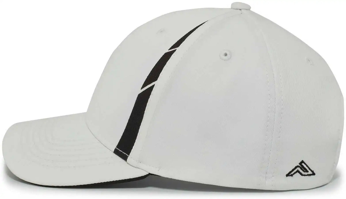Pacific Headwear P303 Coolcore Sideline Snapback Cap - White Black - 7’’ - 7 7/8’’