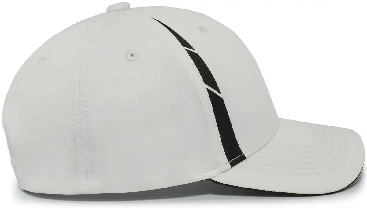 Pacific Headwear P303 Coolcore Sideline Snapback Cap - White Black - 7’’ - 7 7/8’’