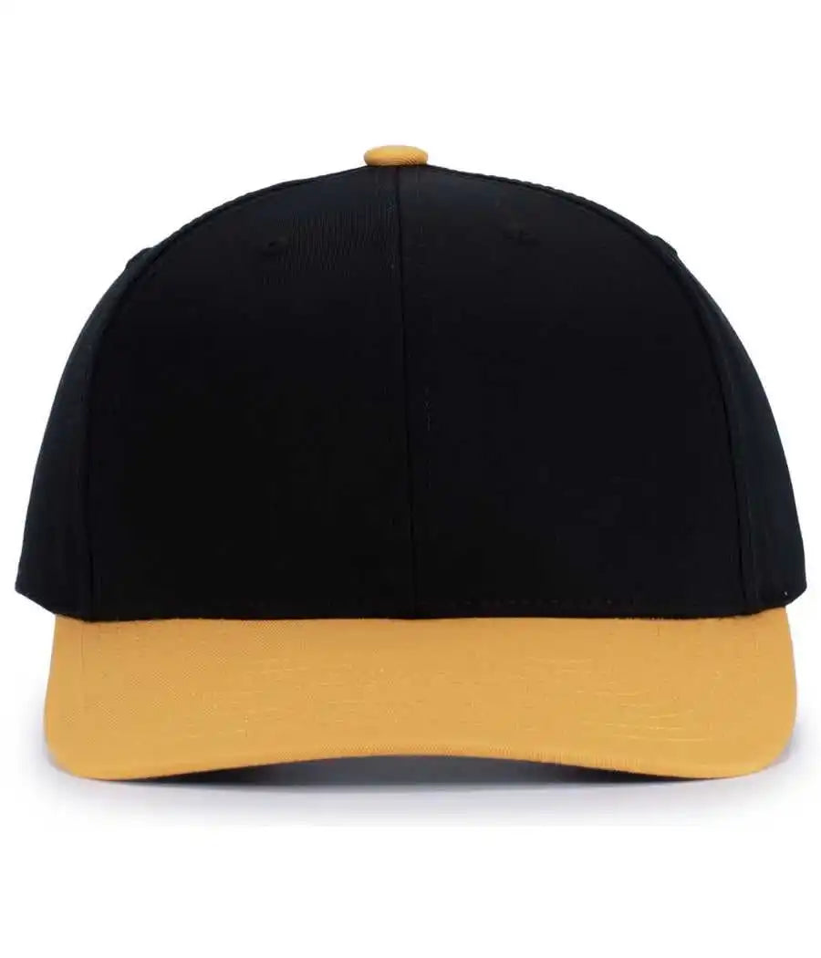 Pacific Headwear P322 Poly/cotton Snapback Cap - Black Gold - 6 1/2’’ - 7’’