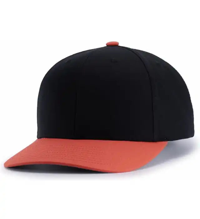 Pacific Headwear P322 Poly/cotton Snapback Cap - Black Orange - 6 1/2’’ - 7’’
