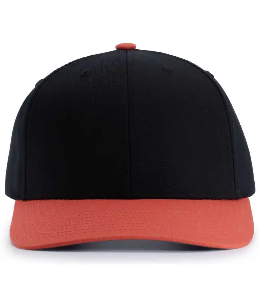 Pacific Headwear P322 Poly/cotton Snapback Cap Black Orange