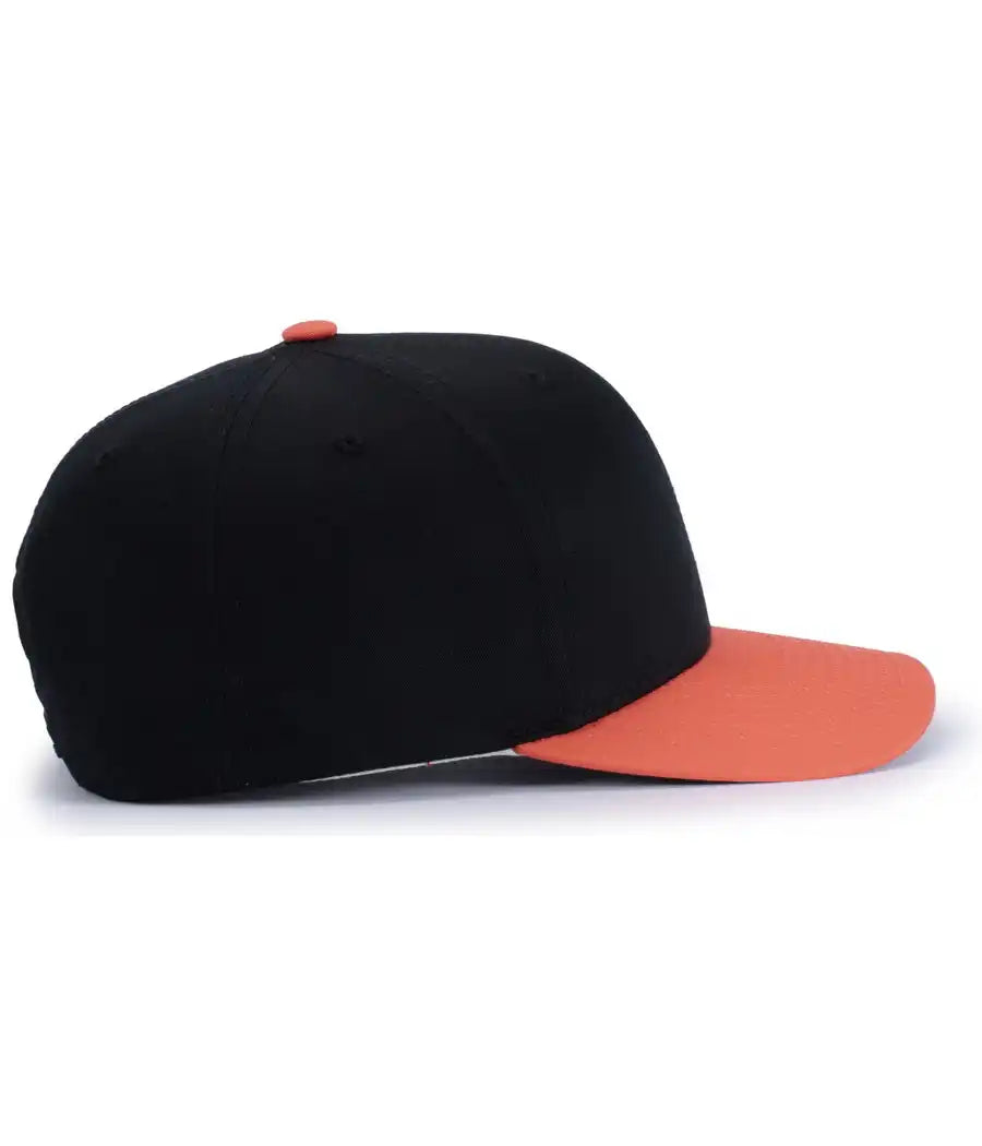 Pacific Headwear P322 Poly/cotton Snapback Cap Black Orange