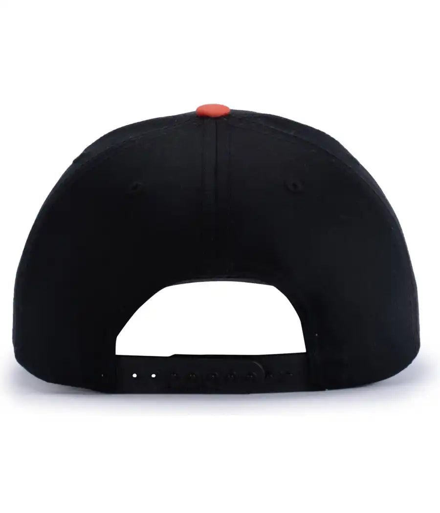 Pacific Headwear P322 Poly/cotton Snapback Cap Black Orange