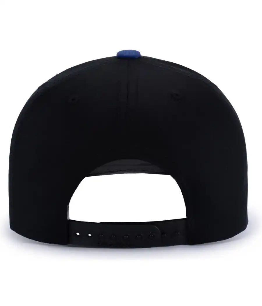 Pacific Headwear P322 Poly/cotton Snapback Cap - Black Royal