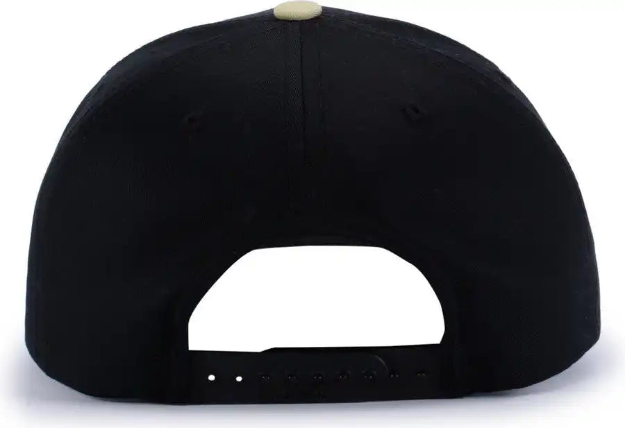 Pacific Headwear P322 Poly/cotton Snapback Cap - Black Vegas Gold