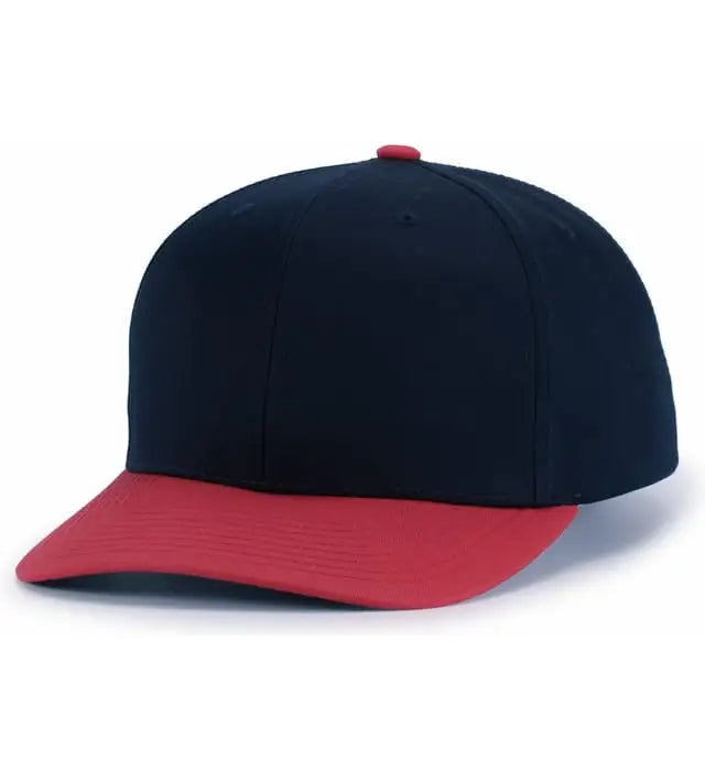 Pacific Headwear P322 Poly/cotton Snapback Cap - Navy Red