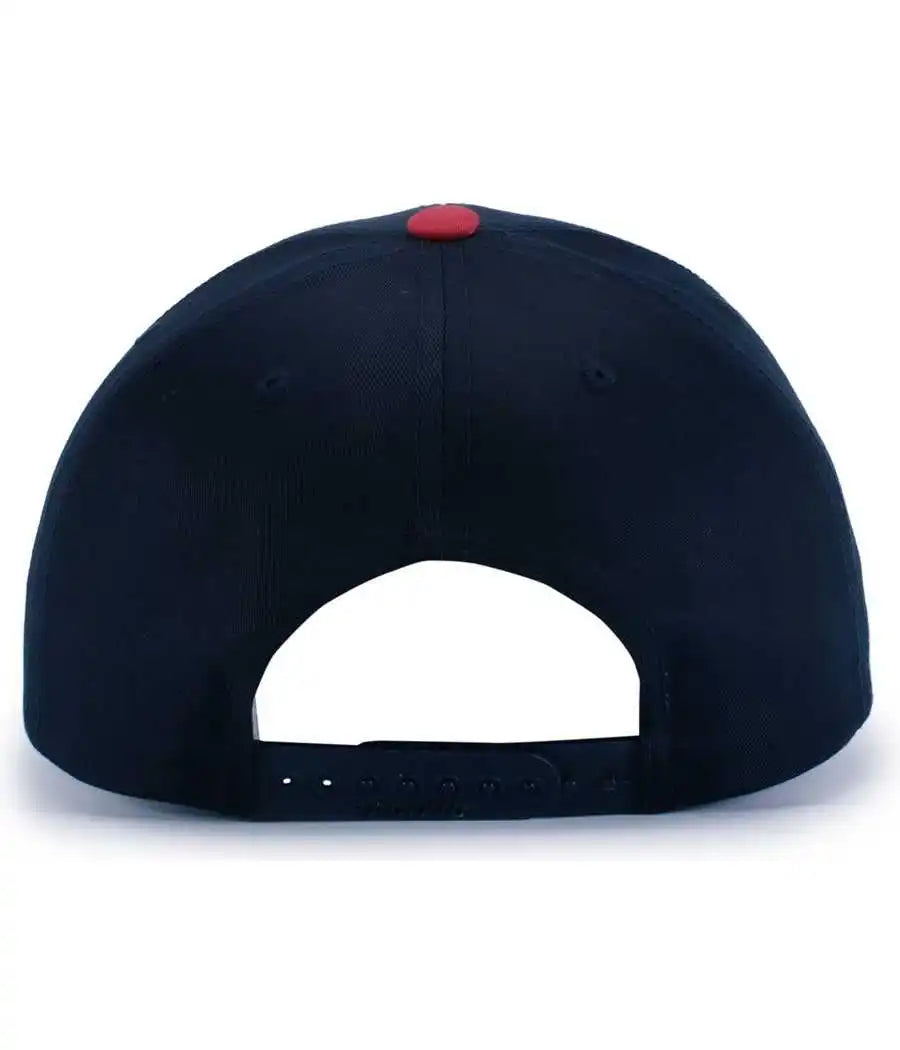 Pacific Headwear P322 Poly/cotton Snapback Cap Navy Red