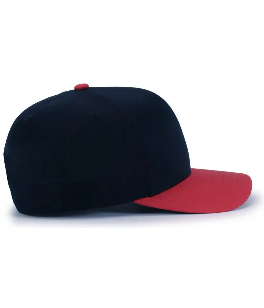 Pacific Headwear P322 Poly/cotton Snapback Cap Navy Red