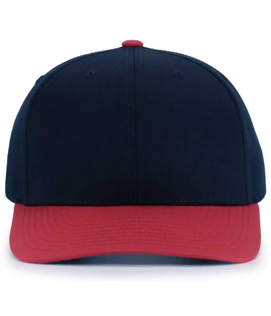 Pacific Headwear P322 Poly/cotton Snapback Cap Navy Red