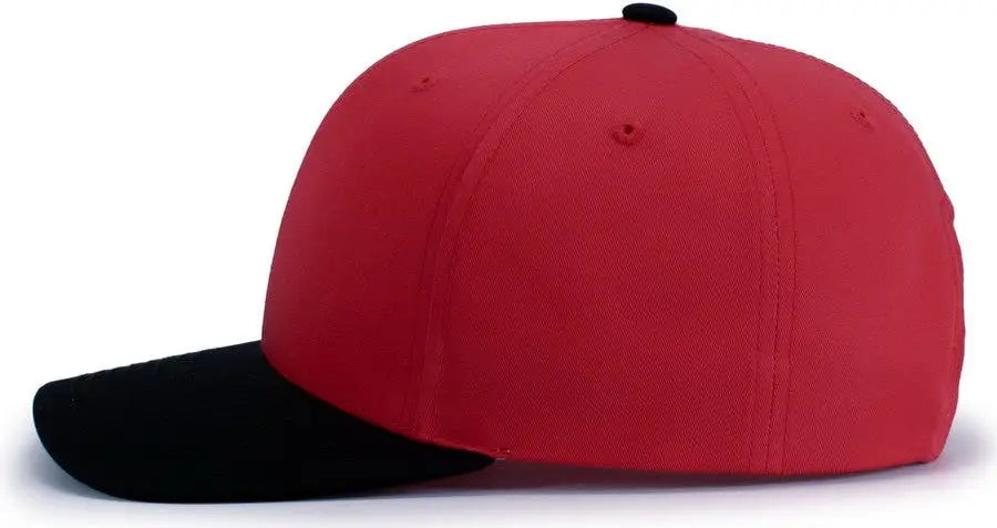Pacific Headwear P322 Poly/cotton Snapback Cap - Red Black