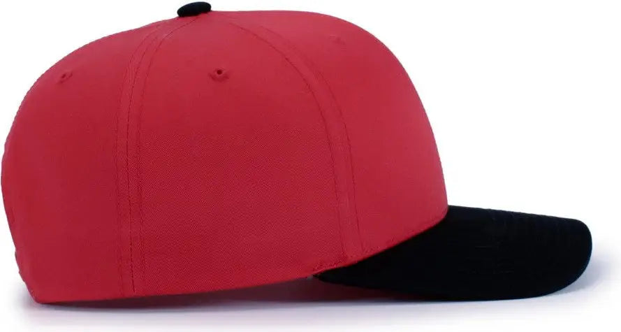 Pacific Headwear P322 Poly/cotton Snapback Cap - Red Black