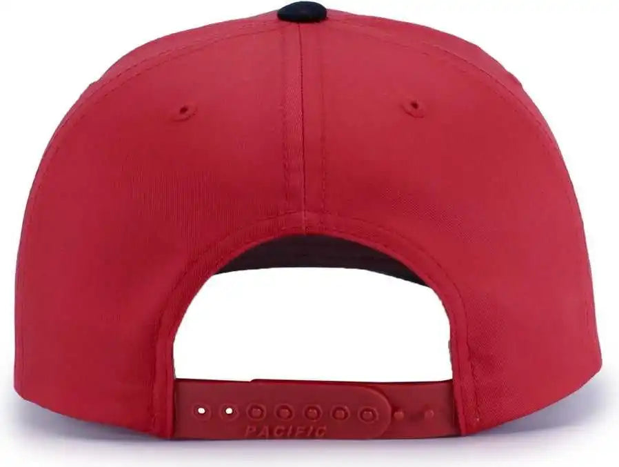 Pacific Headwear P322 Poly/cotton Snapback Cap - Red Navy