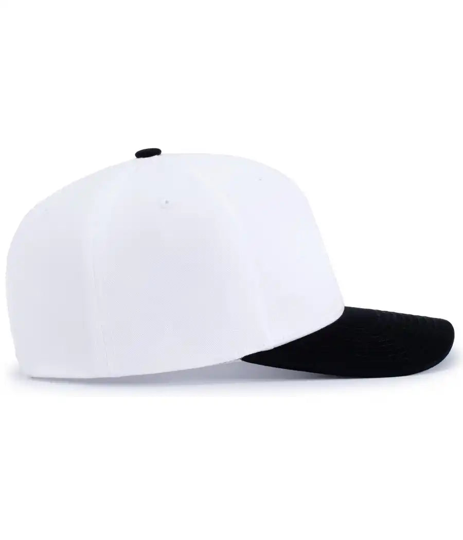 Pacific Headwear P322 Poly/cotton Snapback Cap - White Black