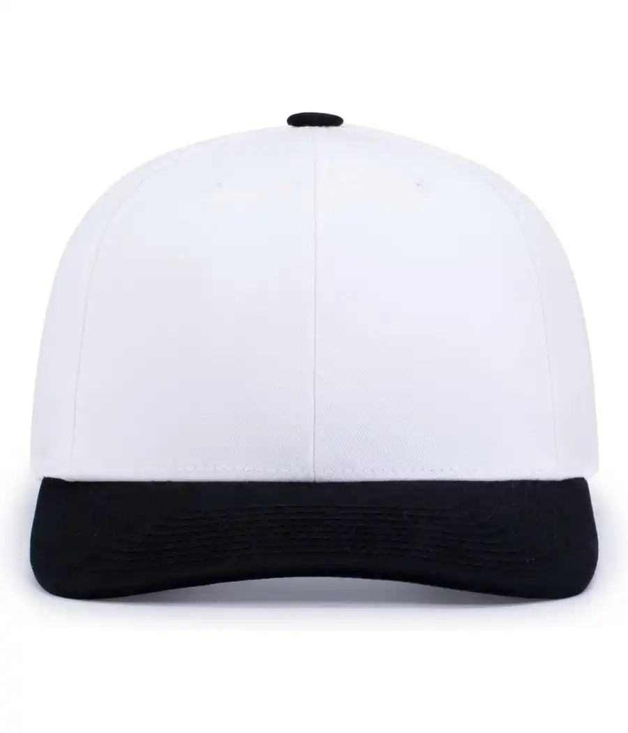 Pacific Headwear P322 Poly/cotton Snapback Cap - White Black