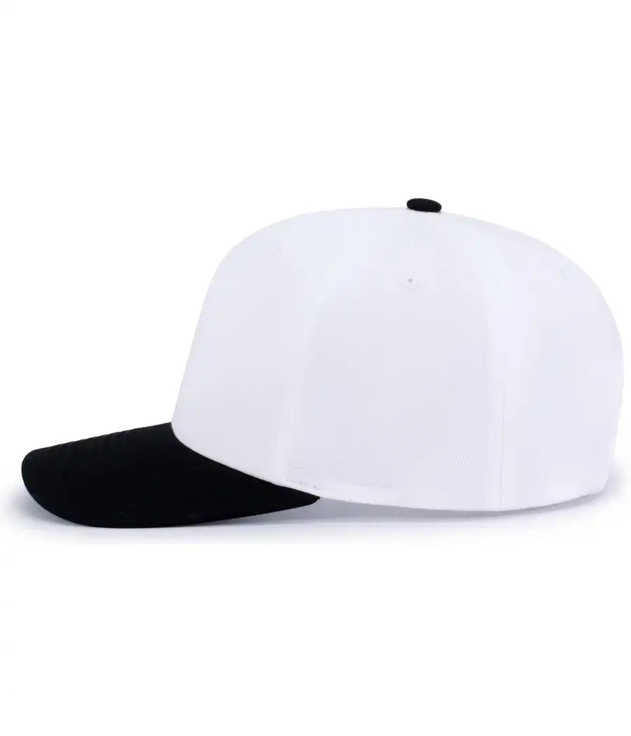 Pacific Headwear P322 Poly/cotton Snapback Cap - White Black