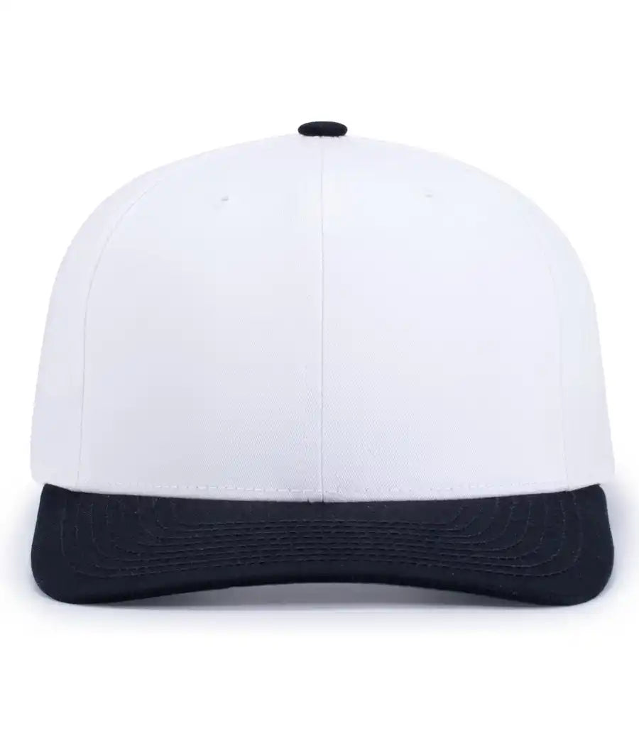 Pacific Headwear P322 Poly/cotton Snapback Cap - White Navy - 6 1/2’’ - 7’’