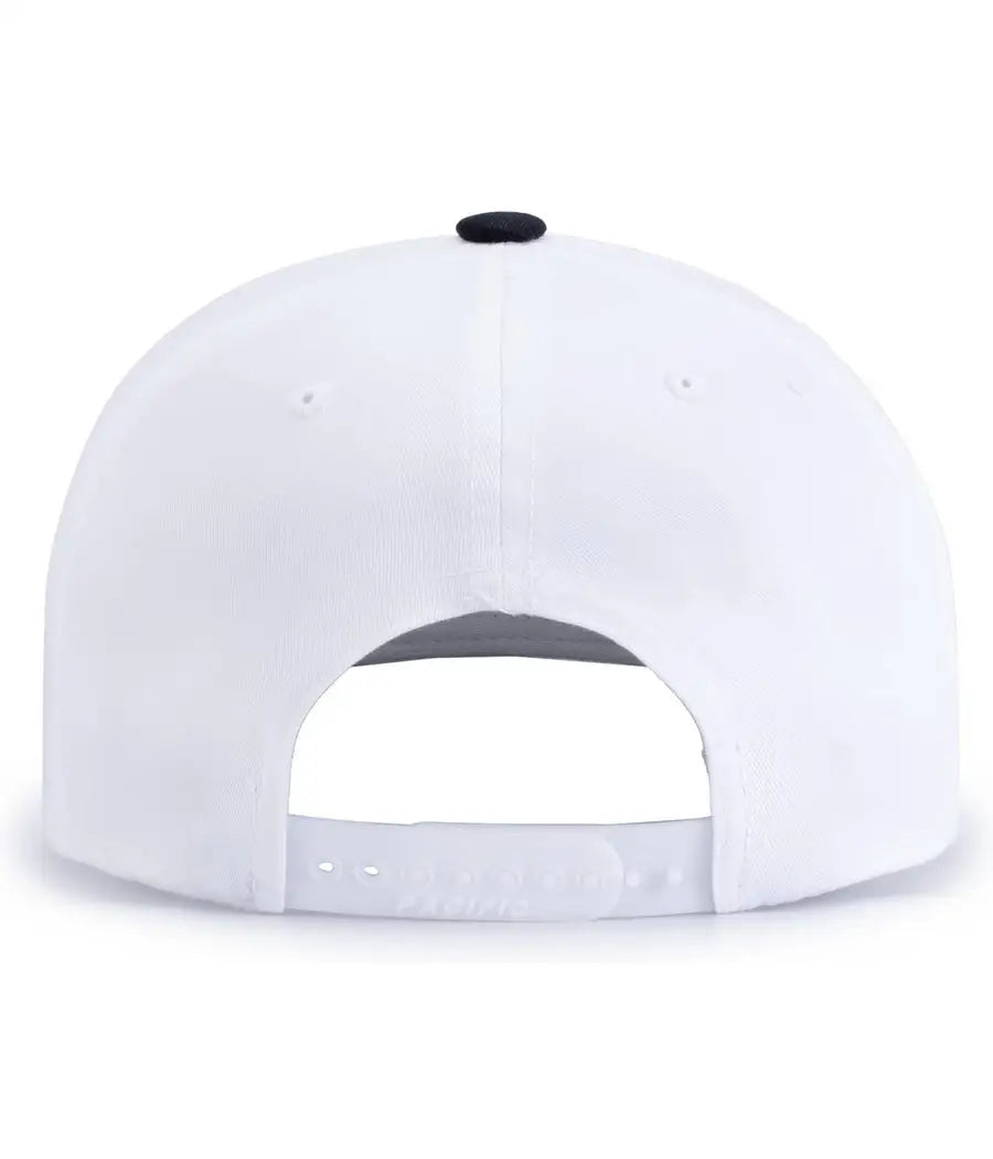Pacific Headwear P322 Poly/cotton Snapback Cap - White Navy