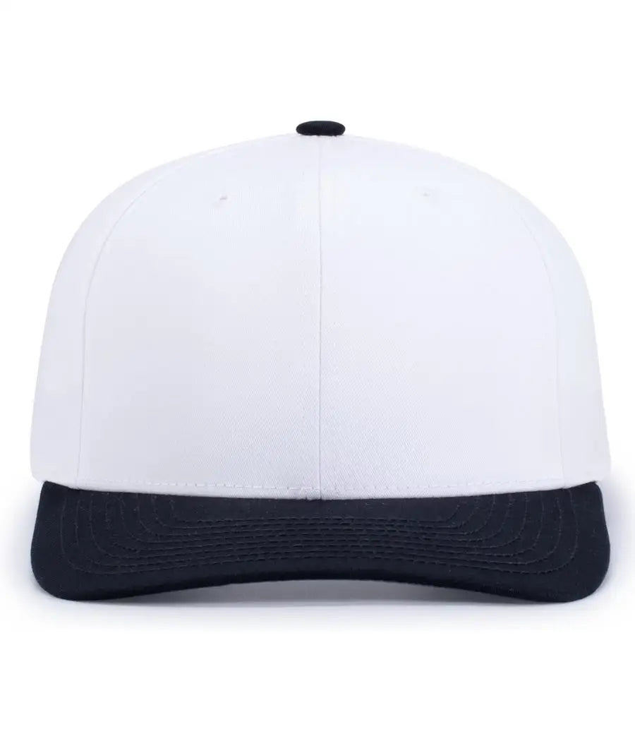 Pacific Headwear P322 Poly/cotton Snapback Cap - White Navy