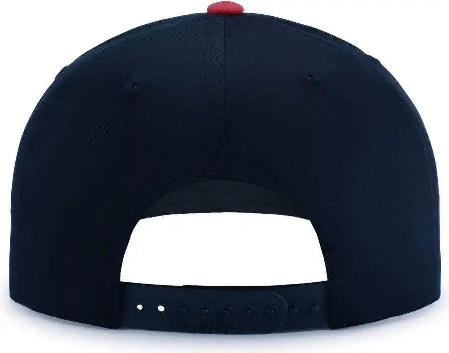 Pacific Headwear P322 Poly/cotton Snapback Cap White Navy Red