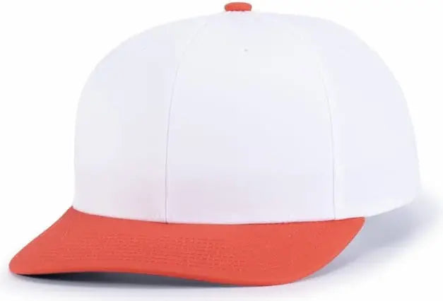 Pacific Headwear P322 Poly/cotton Snapback Cap - White Orange - 6 1/2’’ - 7’’
