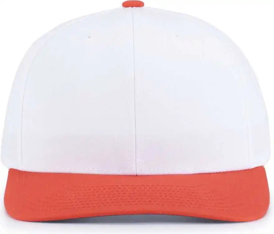 Pacific Headwear P322 Poly/cotton Snapback Cap - White Orange - 6 1/2’’ - 7’’