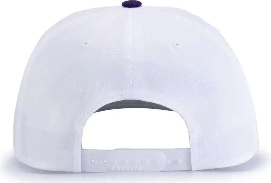 Pacific Headwear P322 Poly/cotton Snapback Cap - White Purple