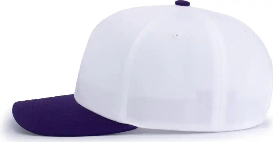 Pacific Headwear P322 Poly/cotton Snapback Cap - White Purple