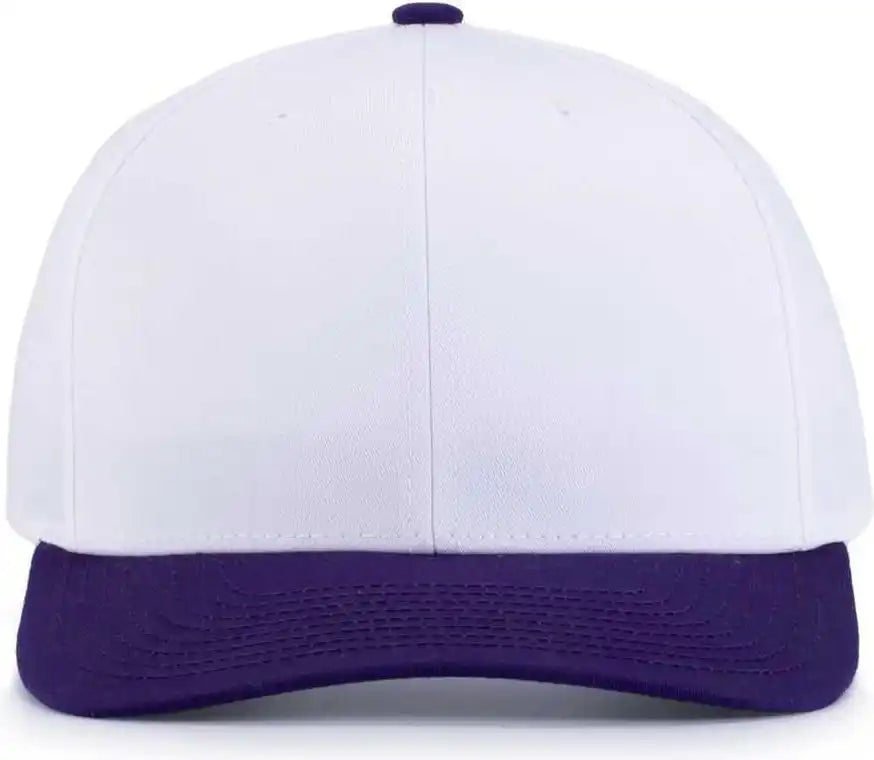 Pacific Headwear P322 Poly/cotton Snapback Cap - White Purple