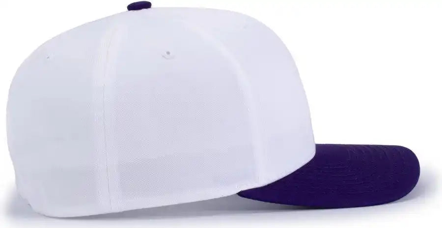 Pacific Headwear P322 Poly/cotton Snapback Cap - White Purple