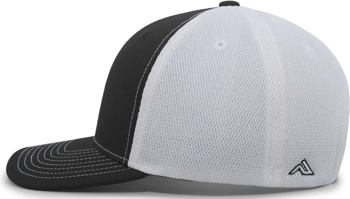 Pacific Headwear P365 Air Mesh Sideline Cap - Black White - 7’’ - 7 7/8’’