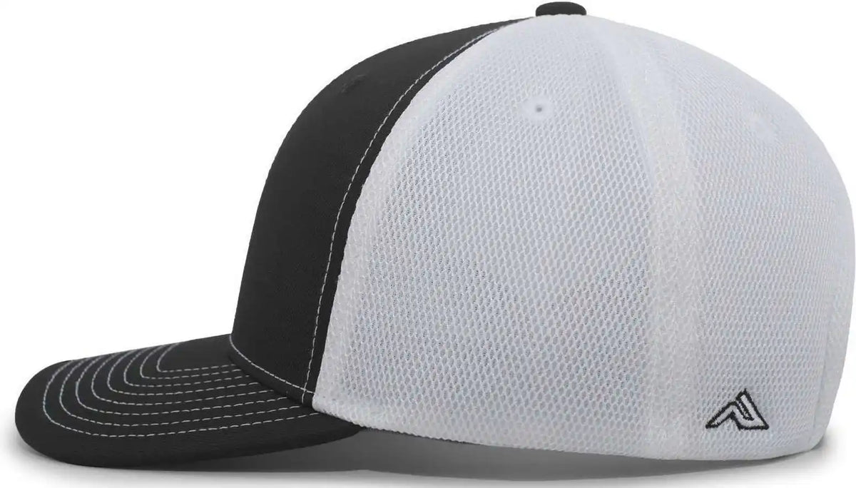 Pacific Headwear P365 Air Mesh Sideline Cap - Black White - 7’’ - 7 7/8’’
