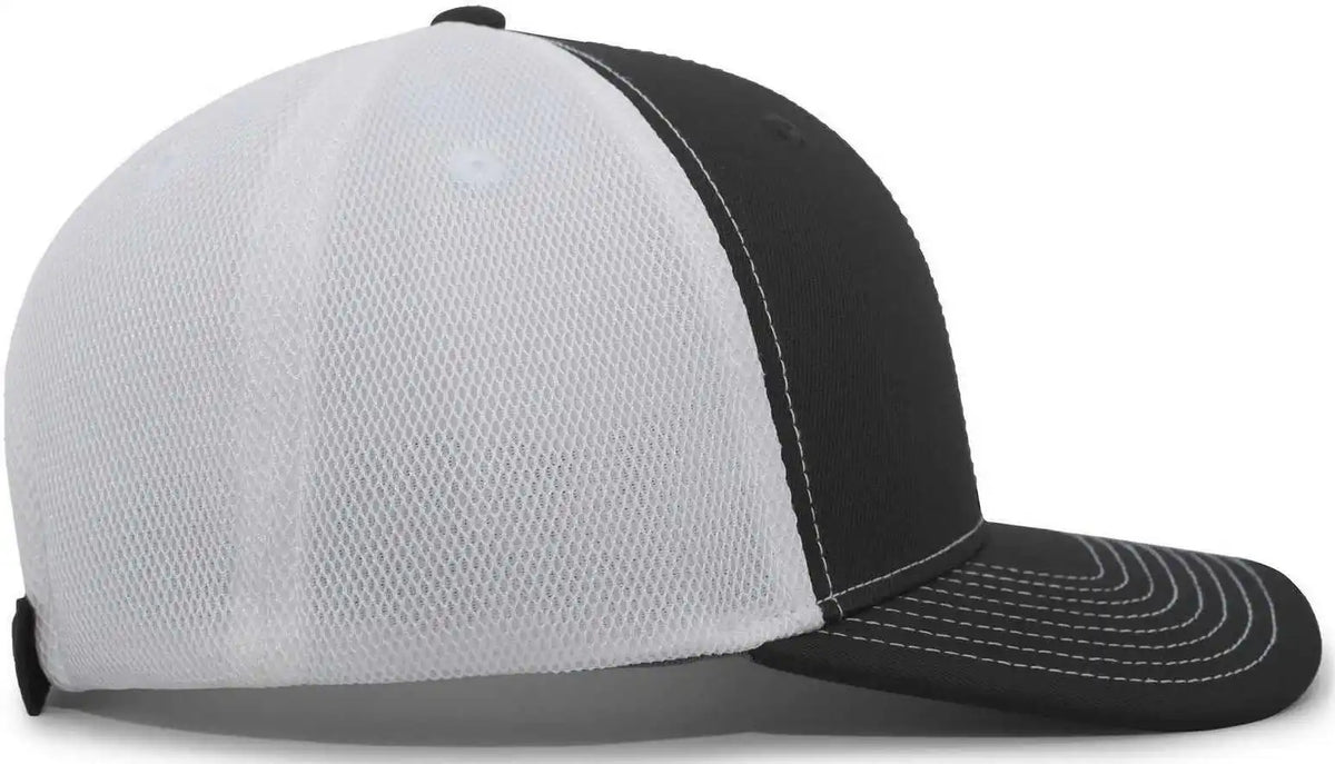 Pacific Headwear P365 Air Mesh Sideline Cap - Black White - 7’’ - 7 7/8’’