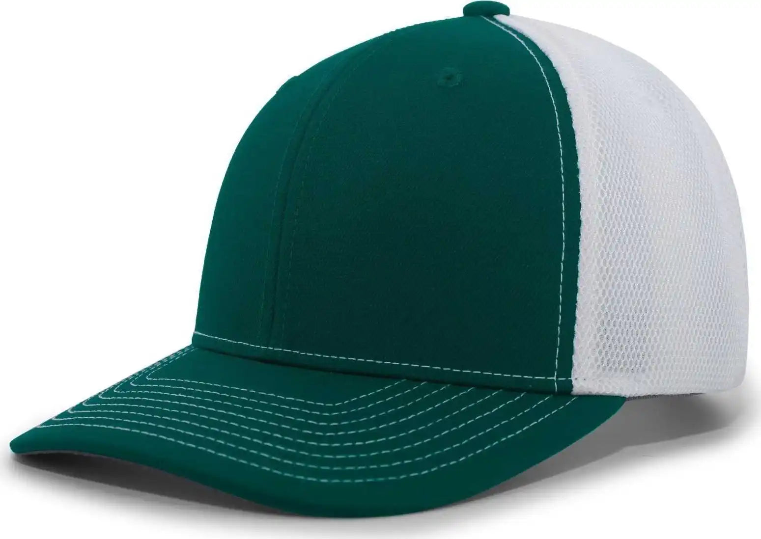 Pacific Headwear P365 Air Mesh Sideline Cap - Dark Green White - Forest / 7’’ - 7 7/8’’