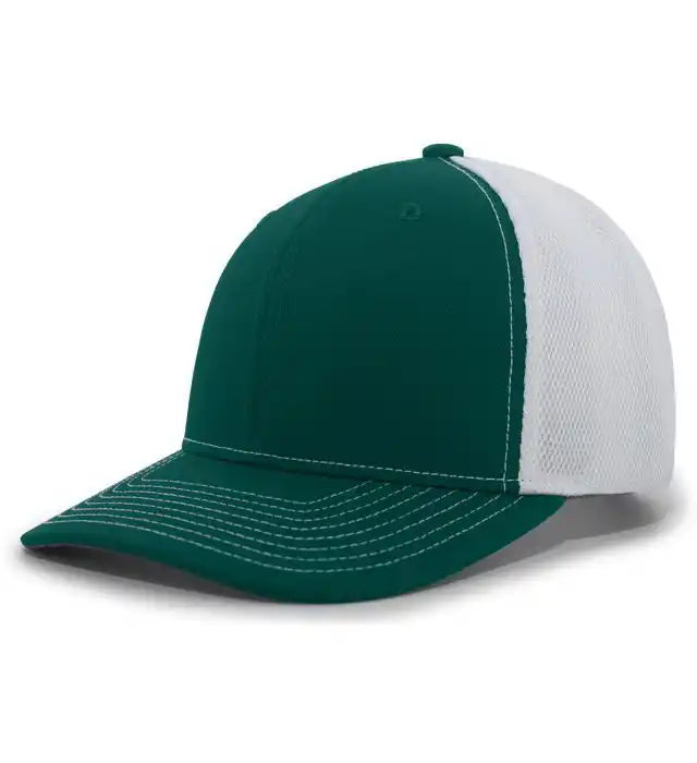 Pacific Headwear P365 Air Mesh Sideline Cap - Dark Green White - Forest / 7’’ - 7 7/8’’