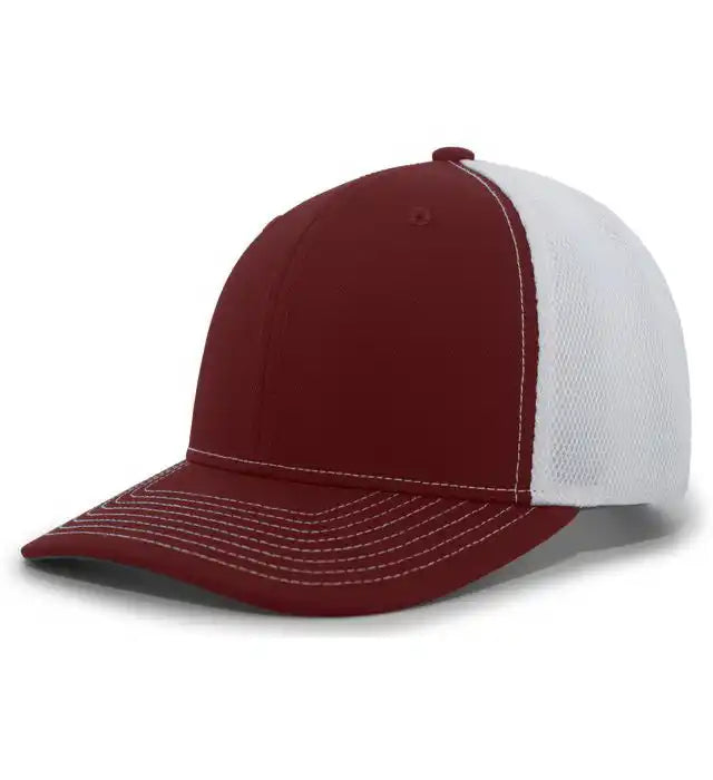 Pacific Headwear P365 Air Mesh Sideline Cap - Maroon White - 7’’ - 7 7/8’’