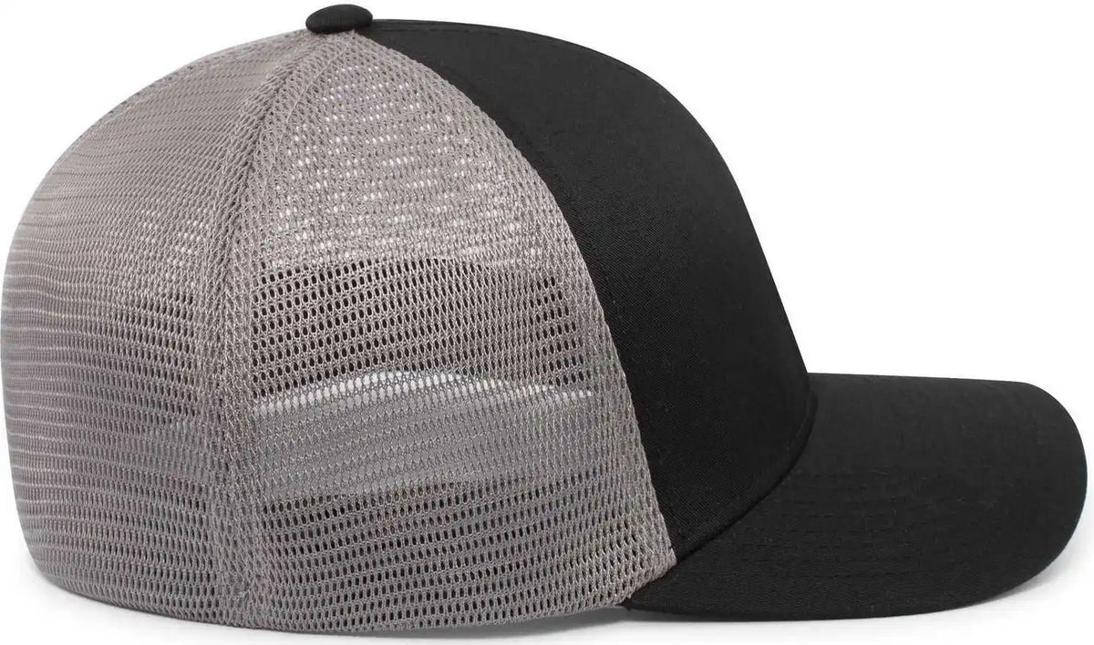 Pacific Headwear P401 Fusion Trucker Cap - Black Graphite