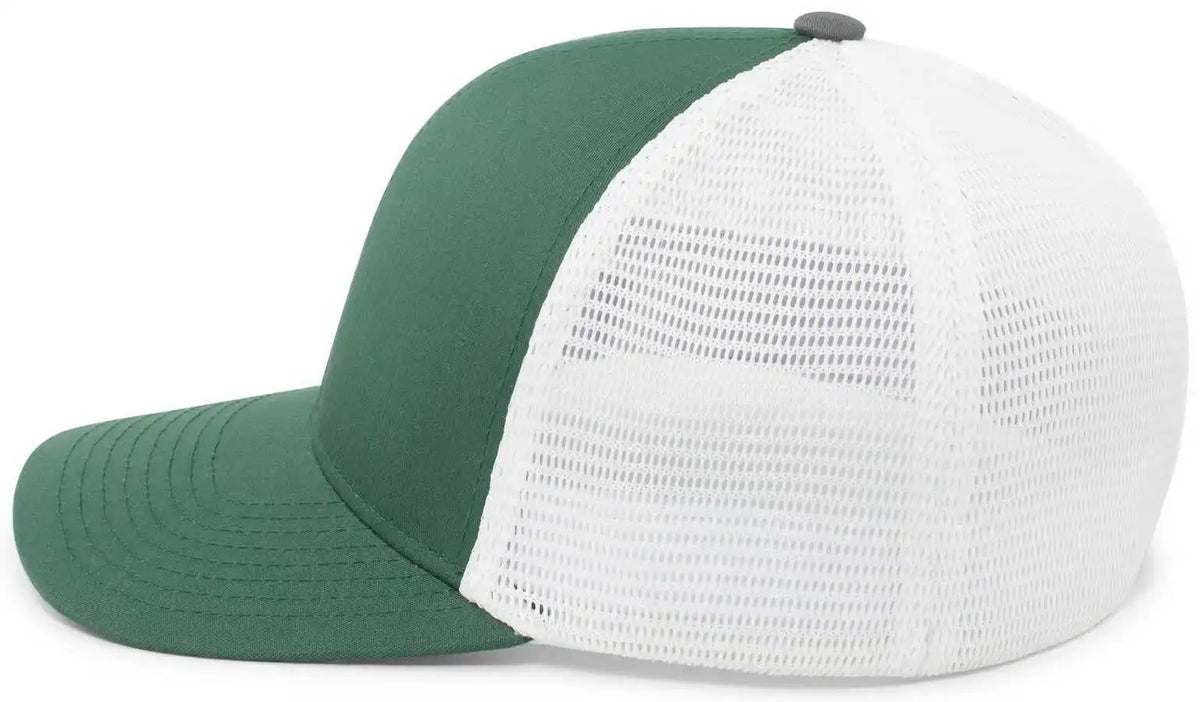 Pacific Headwear P401 Fusion Trucker Cap Dark Green White