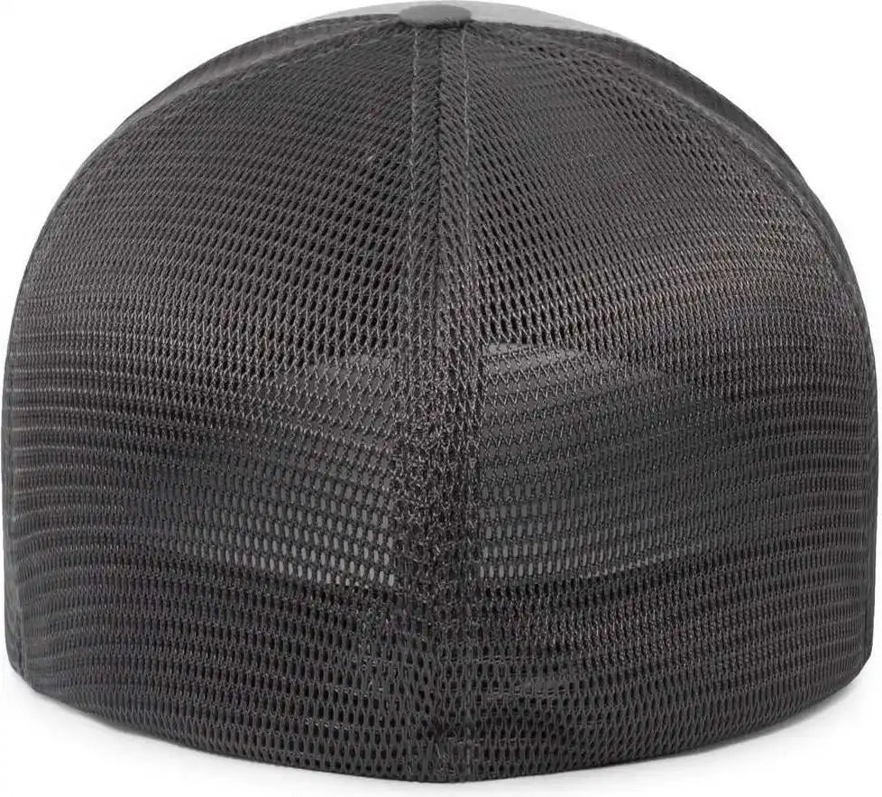 Pacific Headwear P401 Fusion Trucker Cap - Heather Grey Lt Charcoal