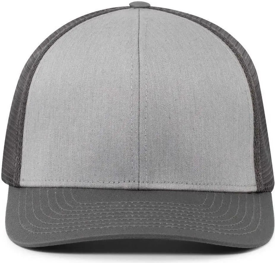 Pacific Headwear P401 Fusion Trucker Cap - Heather Grey Lt Charcoal