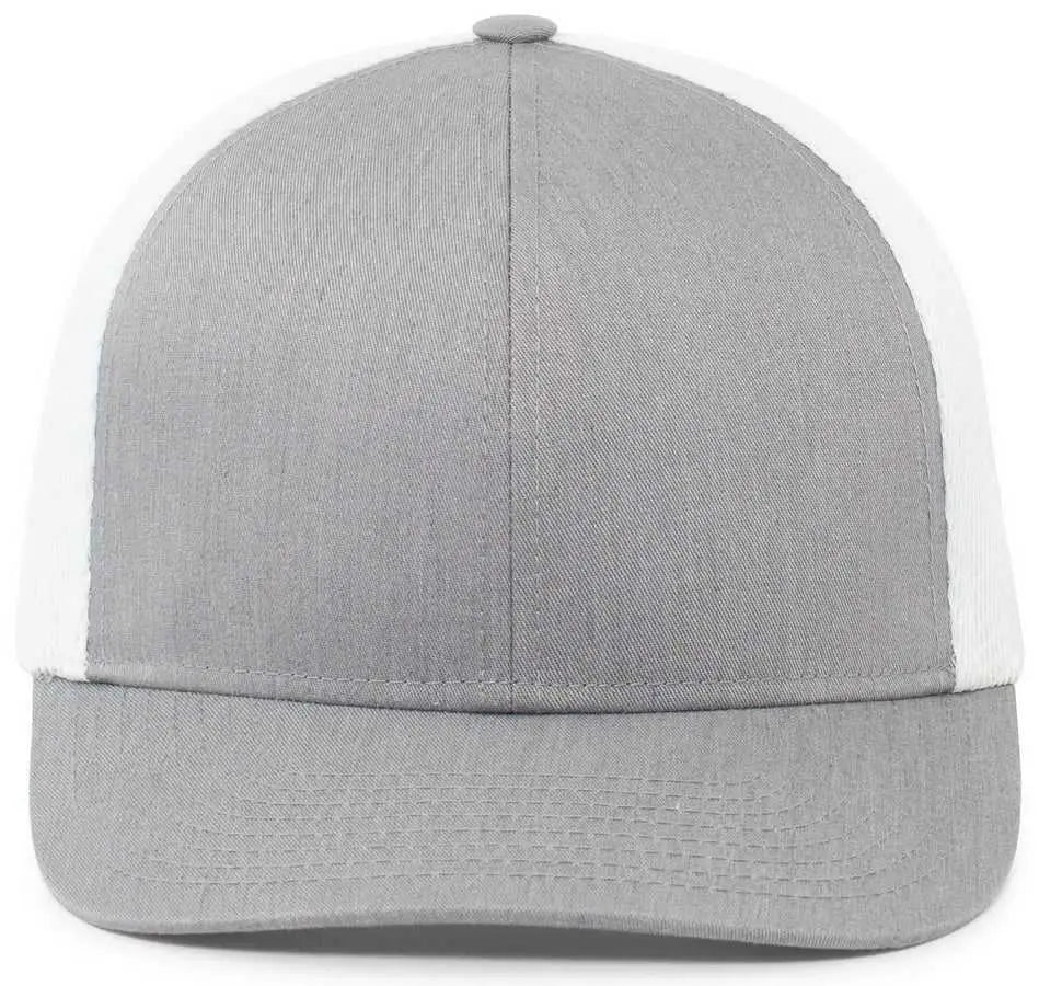 Pacific Headwear P401 Fusion Trucker Cap - Heather Grey White - Gray White / 6 1/2’’ 7’’