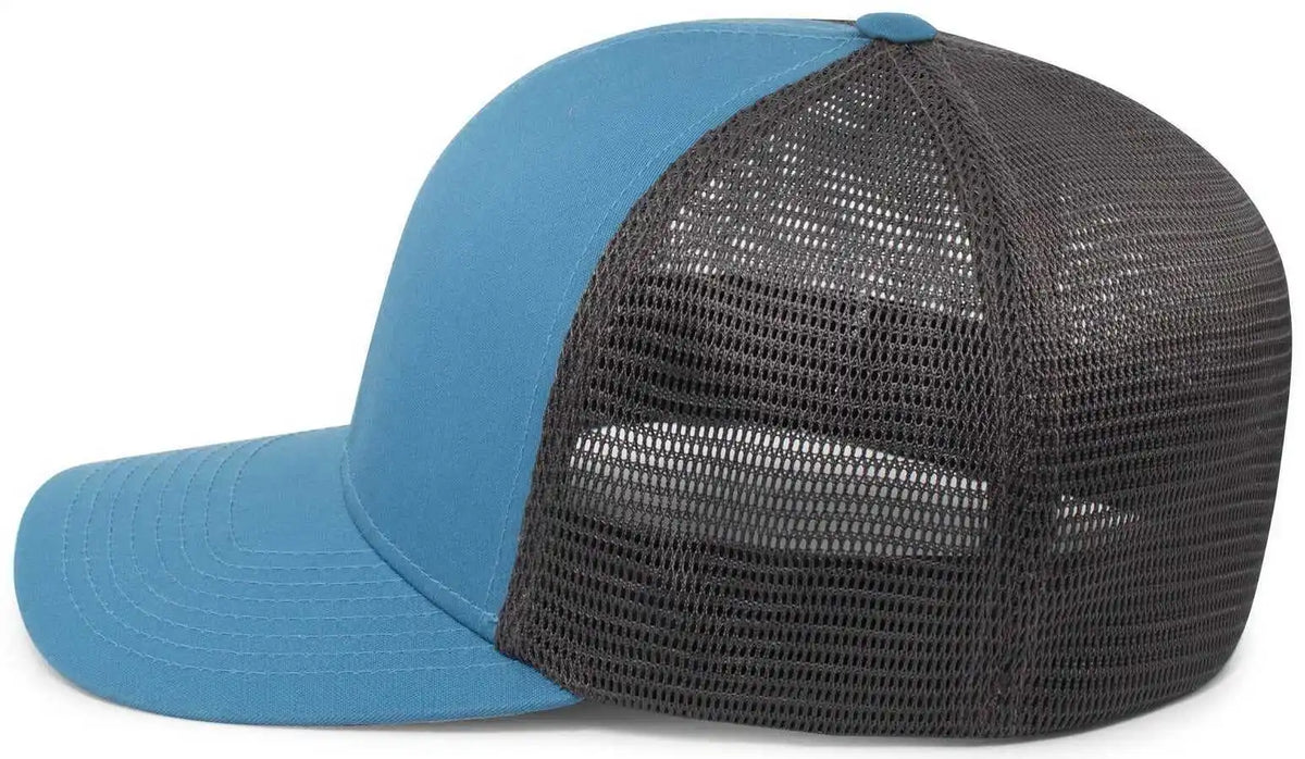 Pacific Headwear P401 Fusion Trucker Cap - Ocean Blue Lt Charcoal