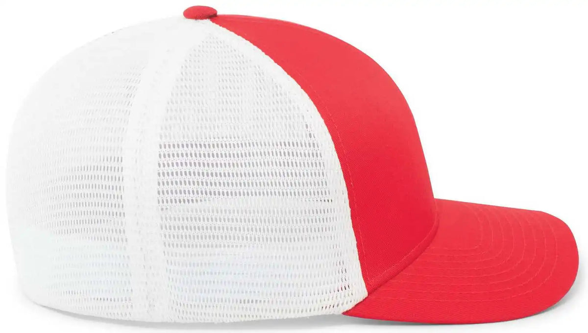 Pacific Headwear P401 Fusion Trucker Cap - Red White