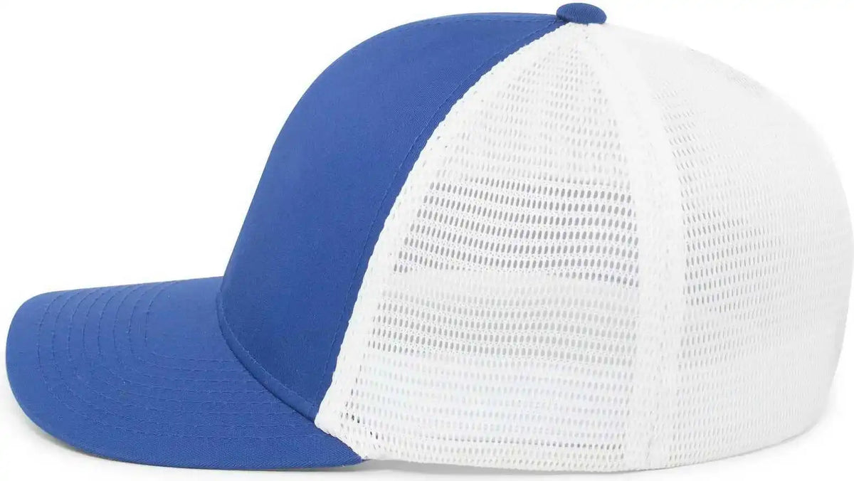 Pacific Headwear P401 Fusion Trucker Cap - Royal White