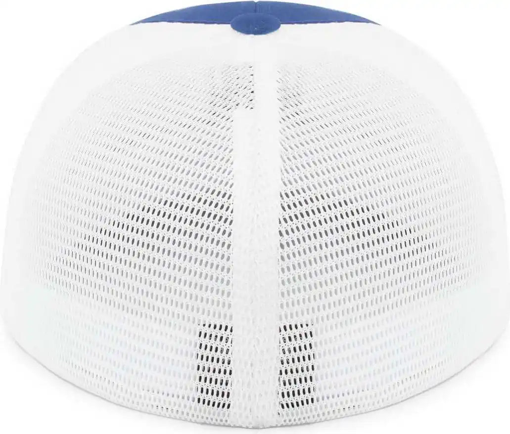 Pacific Headwear P401 Fusion Trucker Cap - Royal White