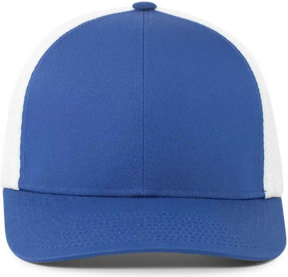 Pacific Headwear P401 Fusion Trucker Cap - Royal White