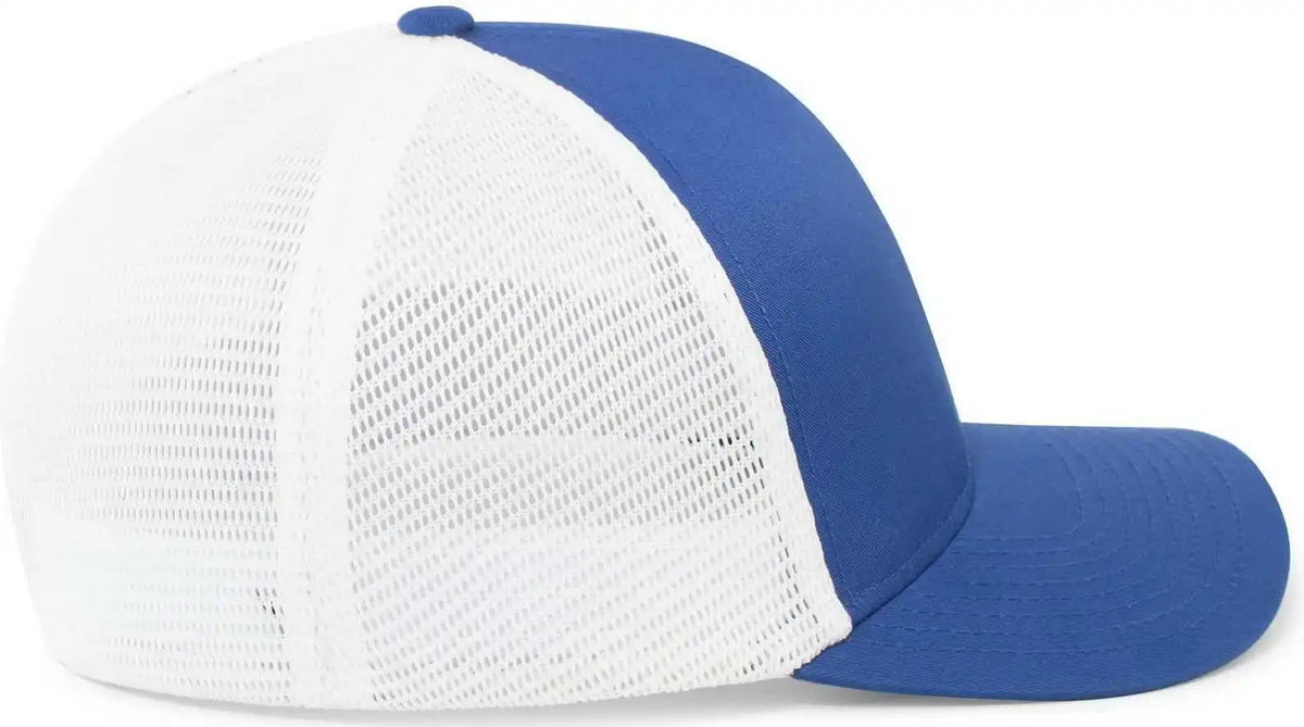 Pacific Headwear P401 Fusion Trucker Cap - Royal White