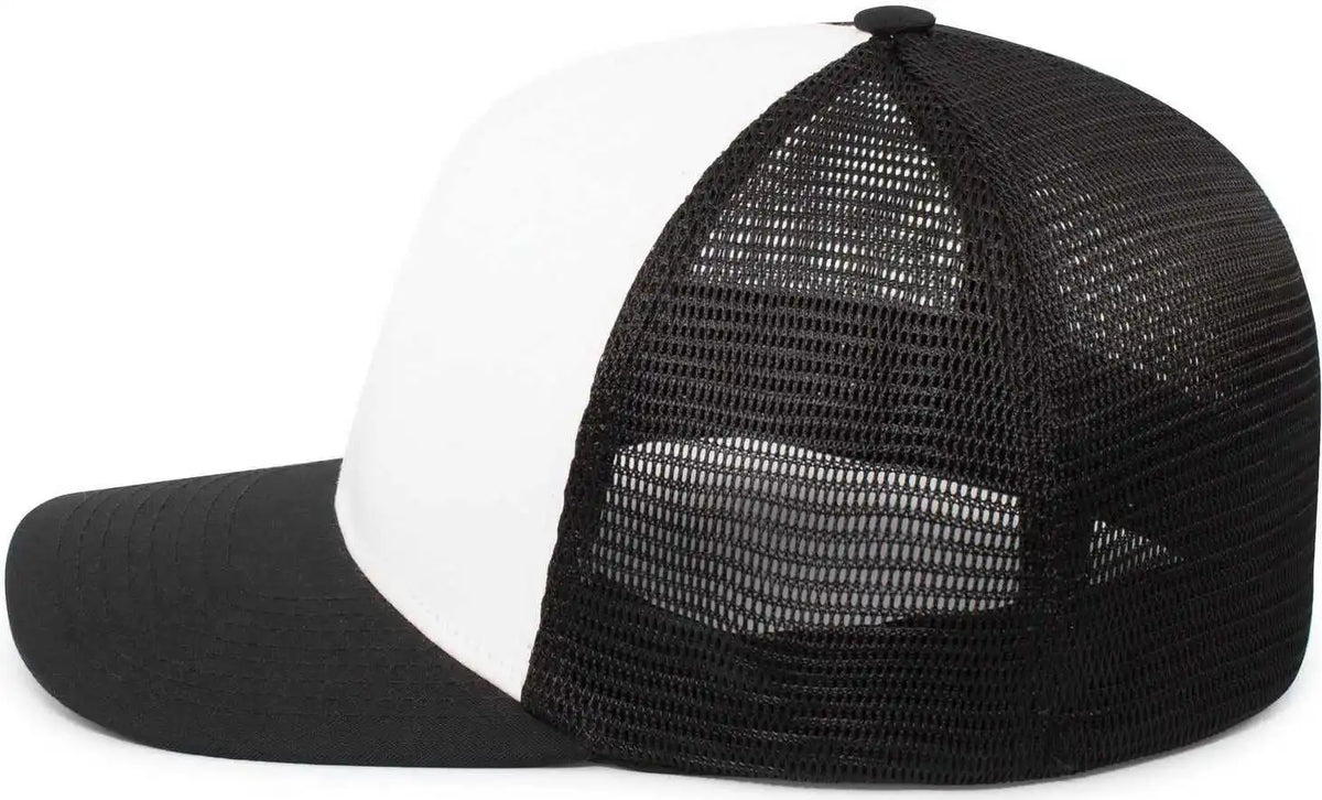 Pacific Headwear P401 Fusion Trucker Cap - White Black