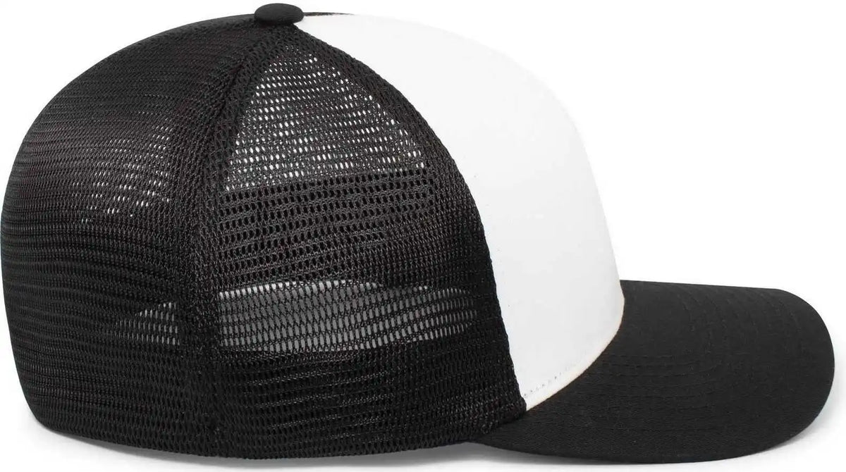 Pacific Headwear P401 Fusion Trucker Cap - White Black